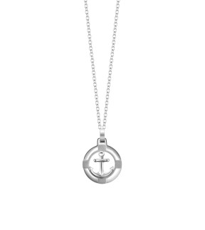 LUCA BARRA Silver Stainless Steel Necklace CA519