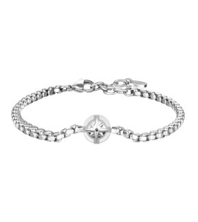 LUCA BARRA Silver Stainless Steel Bracelet BA1831