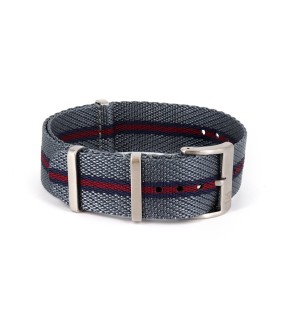 PIERO MAGLI Grey - Blue - Bordeaux NATO Strap 22mm 95300519-22