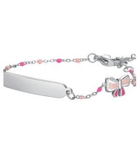 LUCA BARRA Kid Silver Steel ID Bracelet JB232