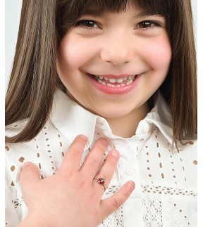 LUCA BARRA Silver Stainless Steel Kid Ring JA101
