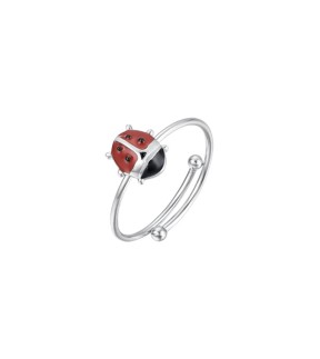 LUCA BARRA Silver Stainless Steel Kid Ring JA101