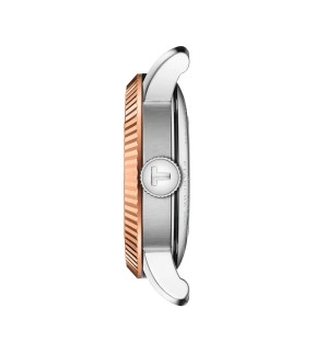 TISSOT Le Locle 18K Gold Bezel Silver Stainless Steel Bracelet T9322074103600