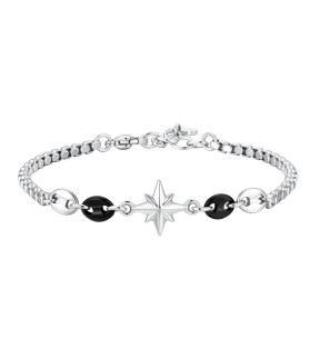 LUCA BARRA Silver Stainless Steel Bracelet BA1873