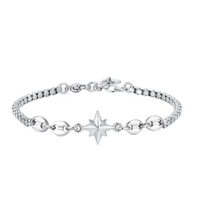 LUCA BARRA Silver Stainless Steel Bracelet BA1872