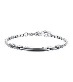 LUCA BARRA Silver Stainless Steel Bracelet BA1801