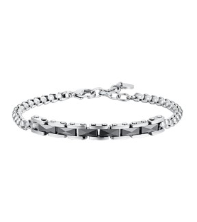 LUCA BARRA Silver Stainless Steel Bracelet BA1781