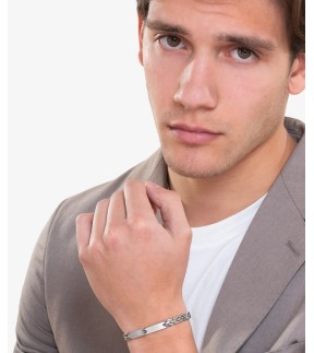 LUCA BARRA Silver Stainless Steel Bracelet BA1761