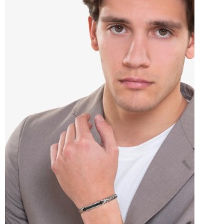 LUCA BARRA Silver Stainless Steel Bracelet BA1758