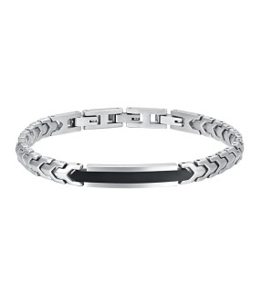 LUCA BARRA Silver Stainless Steel Bracelet BA1758