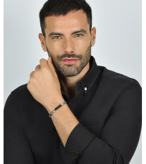 LUCA BARRA Silver Stainless Steel Bracelet BA1655
