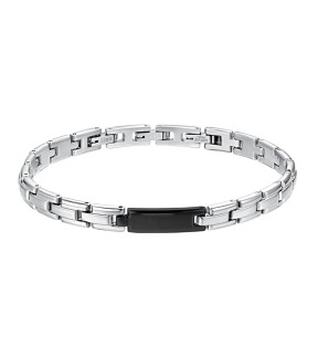 LUCA BARRA Silver Stainless Steel Bracelet BA1655