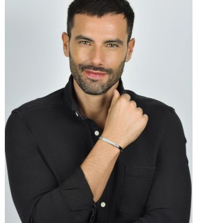 LUCA BARRA Silver Stainless Steel Bracelet BA1652
