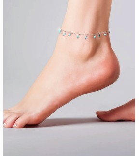 LUCA BARRA Silver Stainless Steel Ankle Bracelet CV154