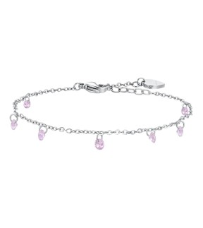 LUCA BARRA Silver Stainless Steel Ankle Bracelet CV145