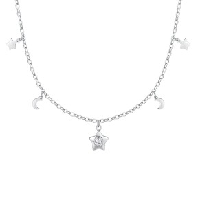 LUCA BARRA Silver Stainless Steel Necklace CK2168