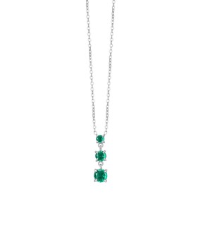 LUCA BARRA Silver Stainless Steel Necklace With Stones CK2164