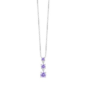 LUCA BARRA Silver Stainless Steel Necklace With Stones CK2163