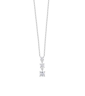 LUCA BARRA Silver Stainless Steel Necklace With Stones CK2161