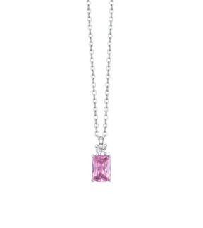 LUCA BARRA Silver Stainless Steel Necklace With Stones CK2157