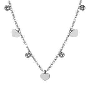 LUCA BARRA Silver Stainless Steel Necklace With Stones CK1993