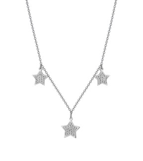 LUCA BARRA Silver Stainless Steel Necklace With Stones CK1965