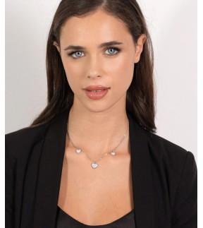 LUCA BARRA Silver Stainless Steel Necklace With Stones CK1964