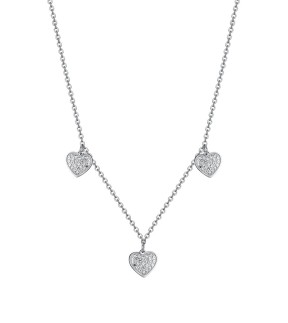 LUCA BARRA Silver Stainless Steel Necklace With Stones CK1964