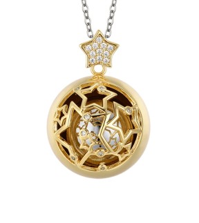 LUCA BARRA Silver-Yellow Gold Stainless Steel Necklace CK1751