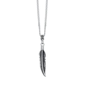 LUCA BARRA Silver Stainless Steel Necklace CA535