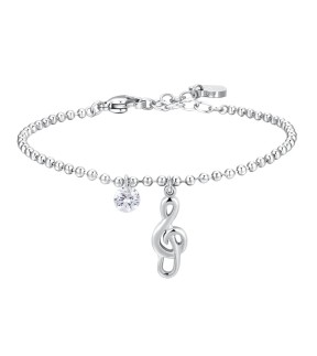 LUCA BARRA Silver Stainless Steel Bracelet BK2827