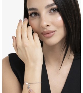 LUCA BARRA Silver Stainless Steel Bracelet BK2827