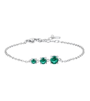 LUCA BARRA Silver Stainless Steel Bracelet BK2819