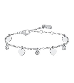 LUCA BARRA Silver Stainless Steel Bracelet BK2616