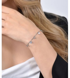 LUCA BARRA Silver Stainless Steel Bracelet BK2616