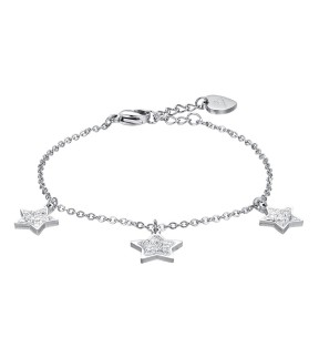 LUCA BARRA Silver Stainless Steel Bracelet BK2590