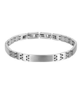 LUCA BARRA Silver Stainless Steel Bracelet BA1024