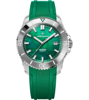 VENEZIANICO Nereide Madreperla Automatic Green Rubber Strap 4521540