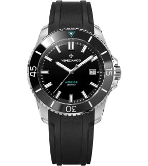 VENEZIANICO Nereide Ceramica Automatic Black Rubber Strap 4521530