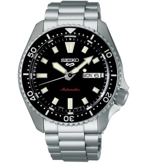 SEIKO 5 Sports SKX Redux in Kuro Black Automatic Silver Stainless Steel Bracelet SRPL85K1