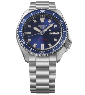 SEIKO 5 Sports SKX Redux in Kuro Blue Automatic Silver Stainless Steel Bracelet SRPL83K1