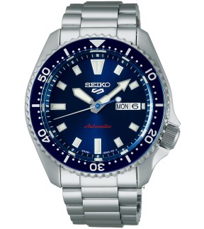 SEIKO 5 Sports SKX Redux in Kuro Blue Automatic Silver Stainless Steel Bracelet SRPL83K1