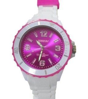 TIME2U White Rubber Strap TU-006