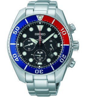 SEIKO Prospex PADI 'Sumo' Solar Silver Stainless Steel Bracelet SSC795J1