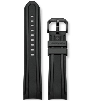 VENEZIANICO Black Rubber Strap 22mm