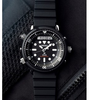 SEIKO Prospex 'Arnie' Solar Chronograph Black Silicone Strap SNJ025P1