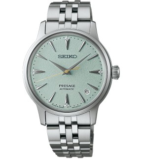 SEIKO Presage 'Frozen Mojito' Diamond Cocktail Time Automatic Silver Stainless Steel Bracelet SRPL63J1
