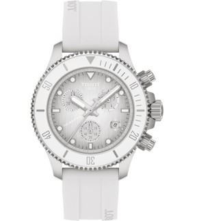 TISSOT Seastar 1000 Chronograph White Silicone Strap T1202171701100