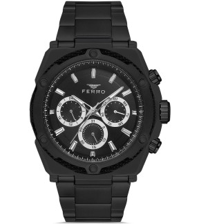 FERRO Multifunction Black Stainless Steel Bracelet FM11397AWT-G