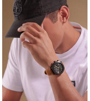 TIMBERLAND Raynham Multifunction Brown Leather Strap TDWGF0075102